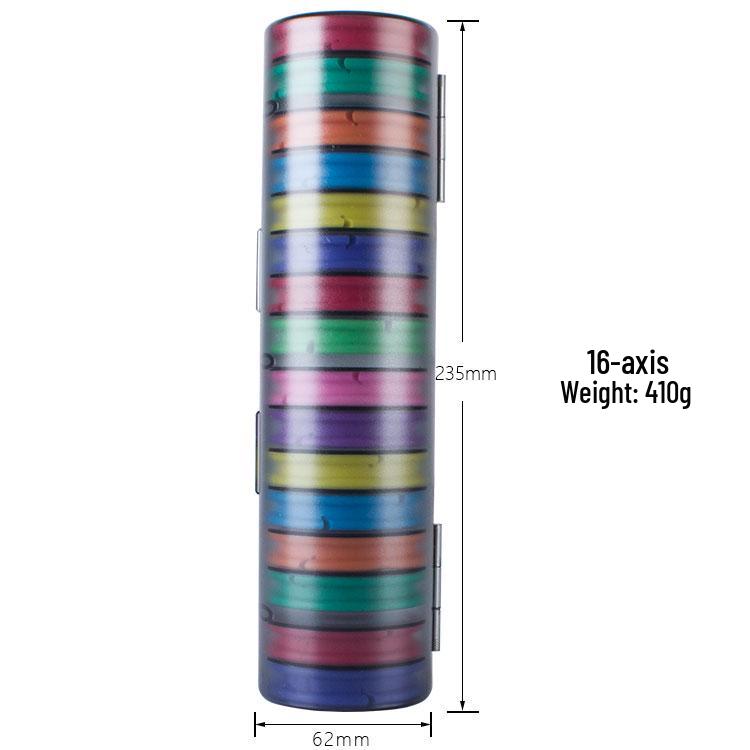 Large Rainbow Silicone Fishing Line Storage Box with Spools - Available In 4, 8, 12, or 16 Spool Sizes