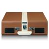 Classic phono tt-120bnwh - platine vinyle avec bluetooth®, haut-parleurs intégrés et batterie rechargeable intégrée - marron/blanc