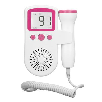 3.0MHz Fetal Heartbeat Monitor High Sensitivity LCD Fetal Sound Heartbeat Detector Pink