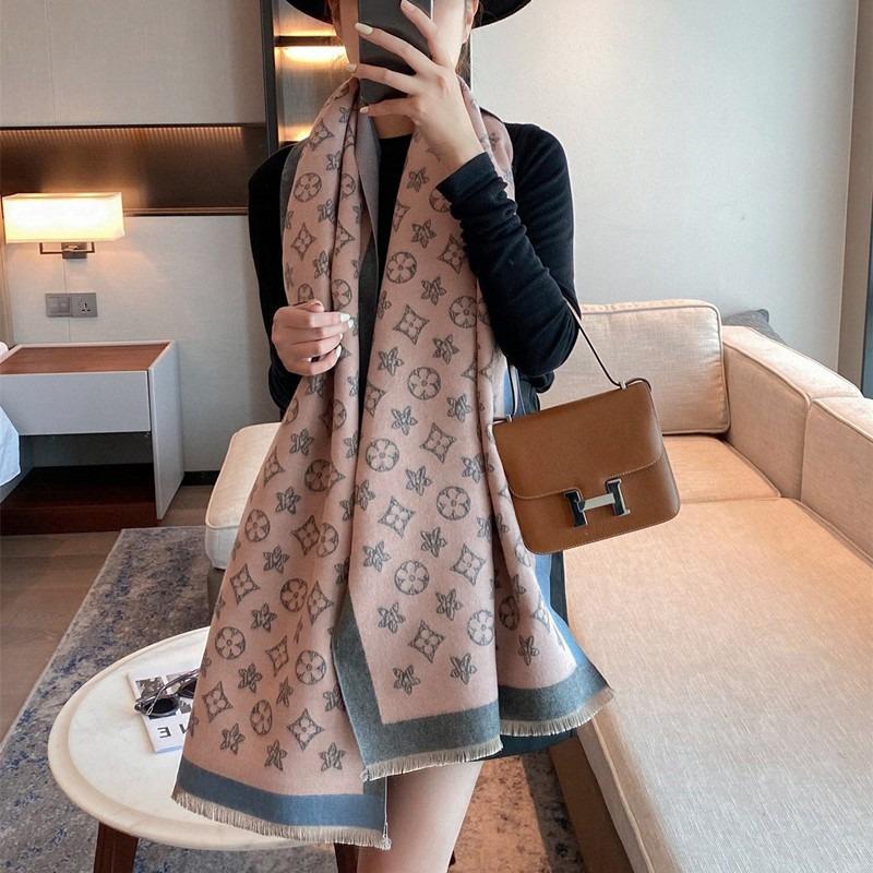 Winter imitation cashmere scarf women's autumn and winter long outer air conditioner shawl double-sided warm scarf