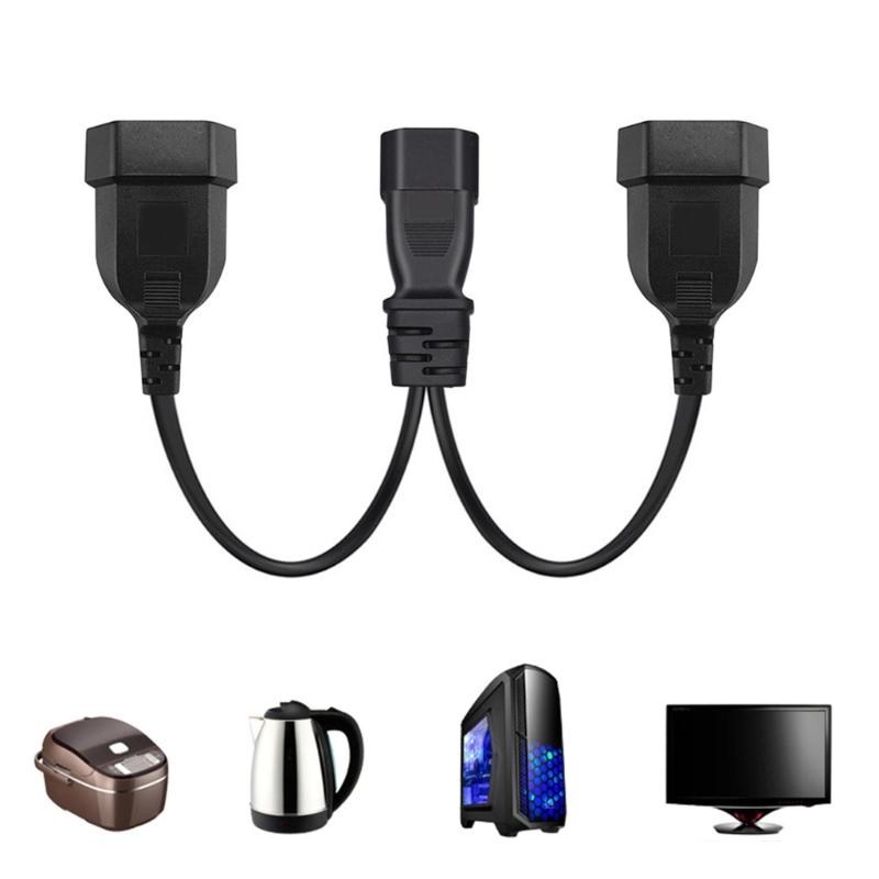 30cm PDU IEC320 C14 auf Doppel-EEU4.0mm Verlängerungskabel Y-Splitterkabel PVC Computeradapter Drahtleitung