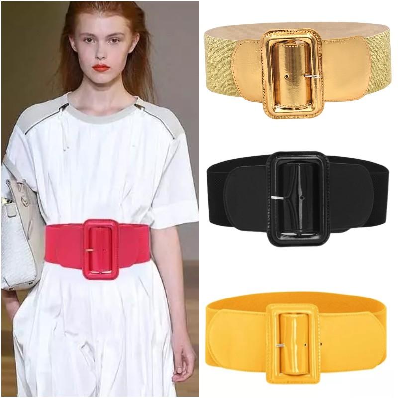 Belt Women Waist Stretch Elastic Wide Buckle Ladies Dress Waistband Strap Casual