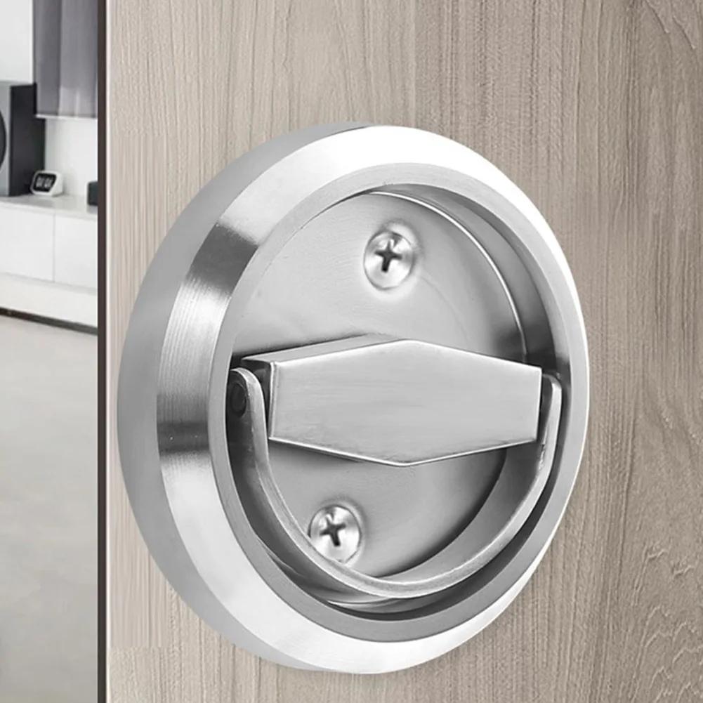 Stylish Round Cabinet Handle, 304 Stainless Steel Invisible Door Handle for Fireproof Door, Wardrobe, Cupboards, Easy to Install