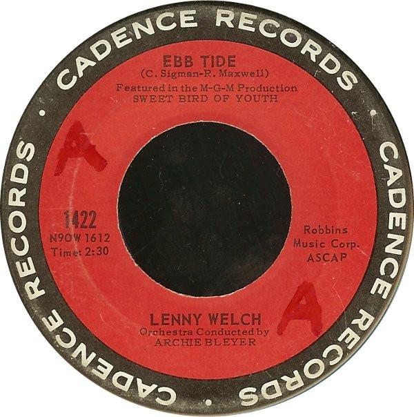 

7inch Record LENNY WELCH - Ebb Tide 1422 Cadence 1962 US Jazz Used