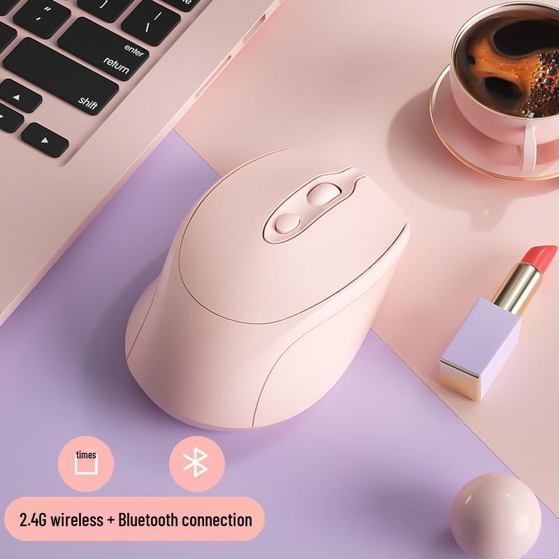 Silent Dual-Mode Morandi Bluetooth 2.4G Mouse for Office, Tablet, and Phone with Rechargeable Battery
