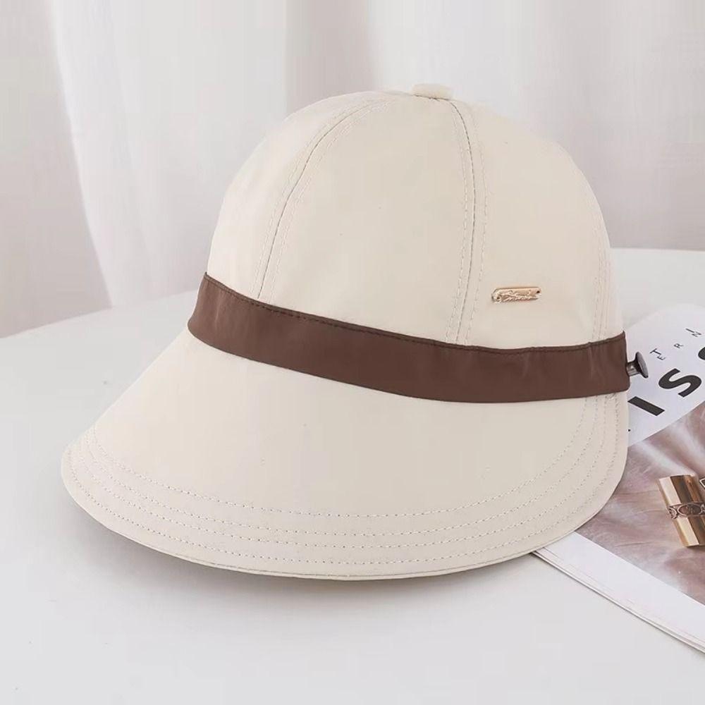 Solid Color Wide Brim Sun Hat Casual Duckbill Hat Casual Outdoor Beach Hat Camping