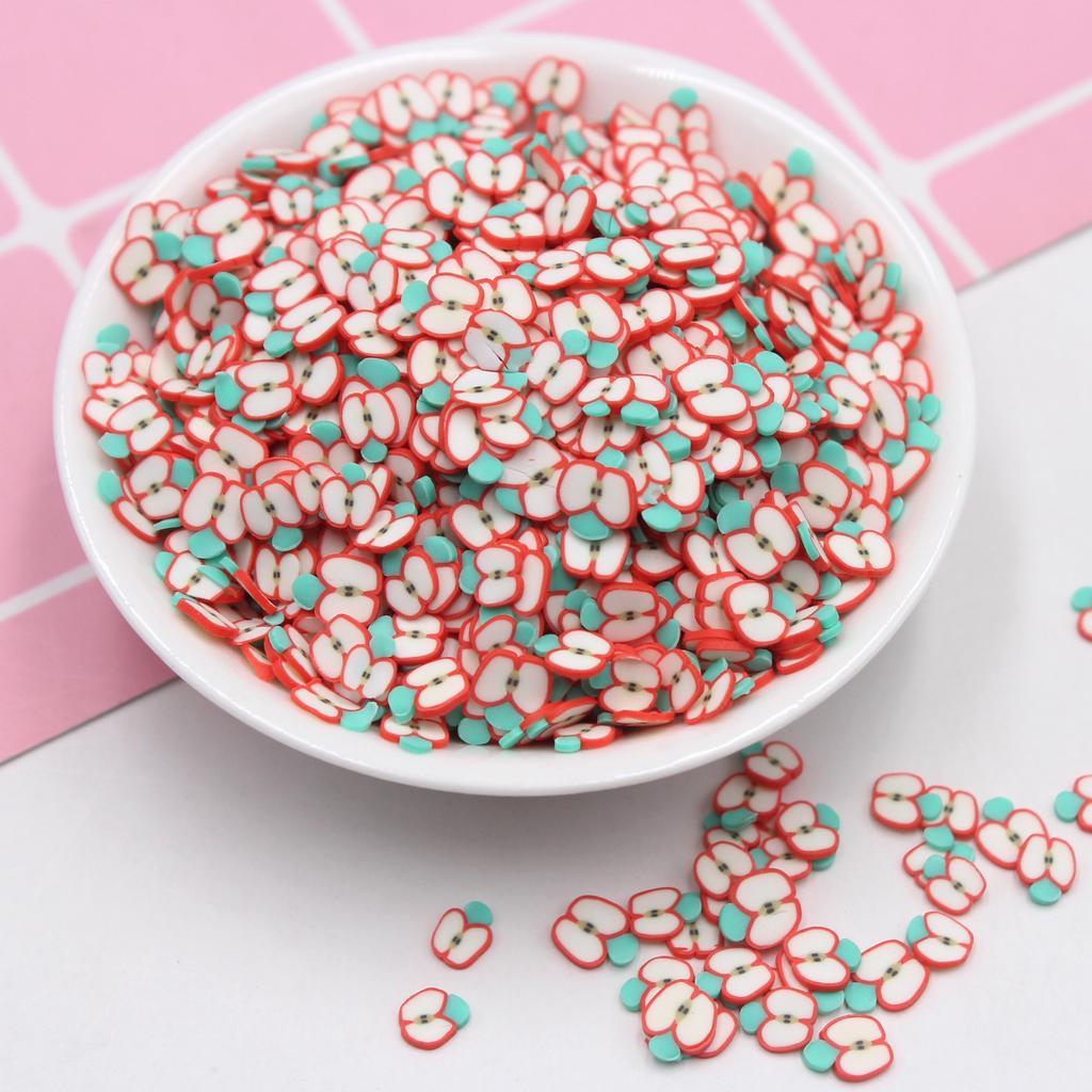 Hot Selling Miniature Polymer Clay Figurine Multi-Fruit Slices Sprinkles for Kids Craft and Slime