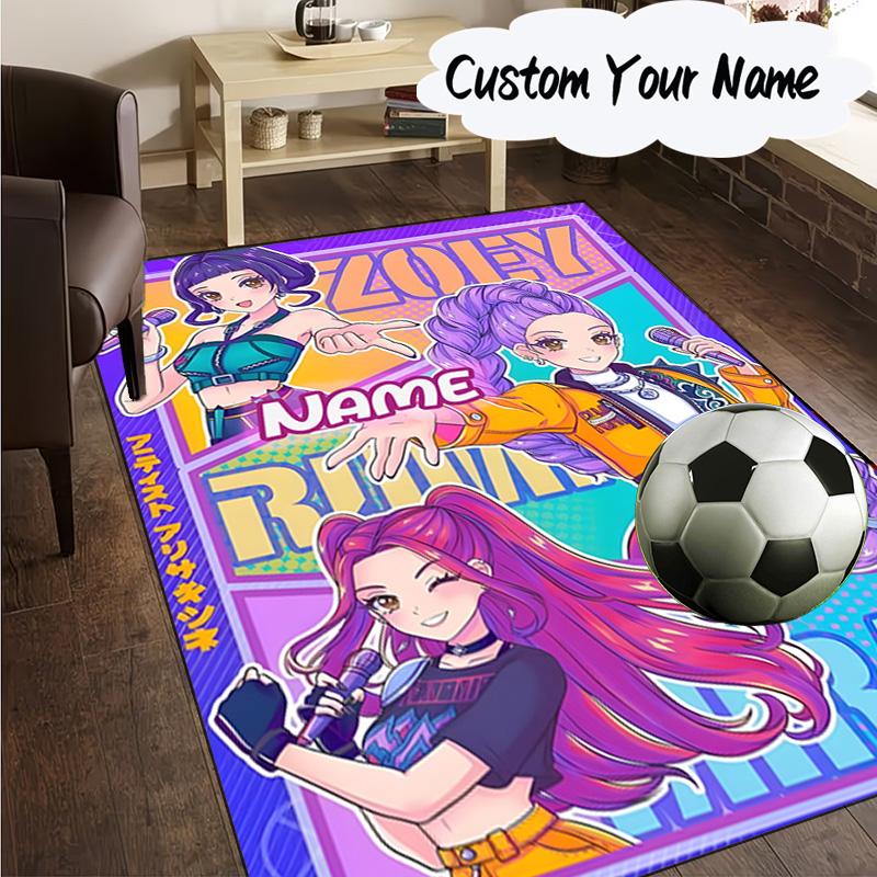 Custom Name KPop Cartoon Carpet, Chair Rug,Area Rug for Office Bedroom living rooms bedroom, Doormat decor Christmas fan gifts