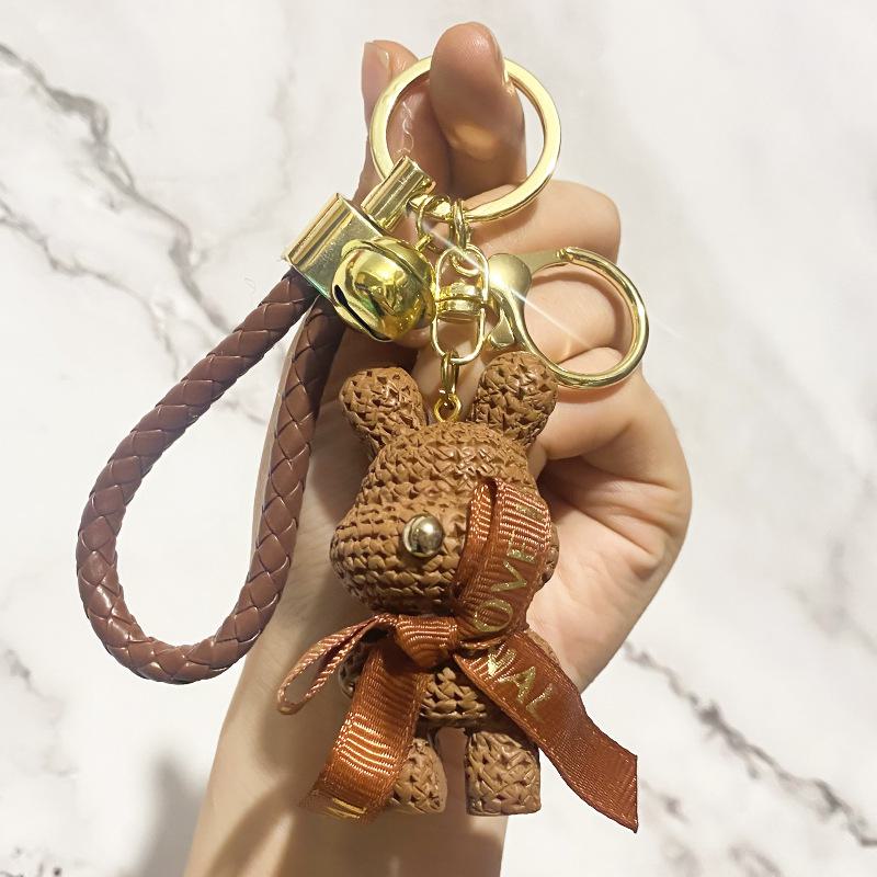 

Брелок для ключей «Медведь из мультфильма» из шерсти, милая кукла-подвеска для сумок, парных подарков OPP Bag Packaging