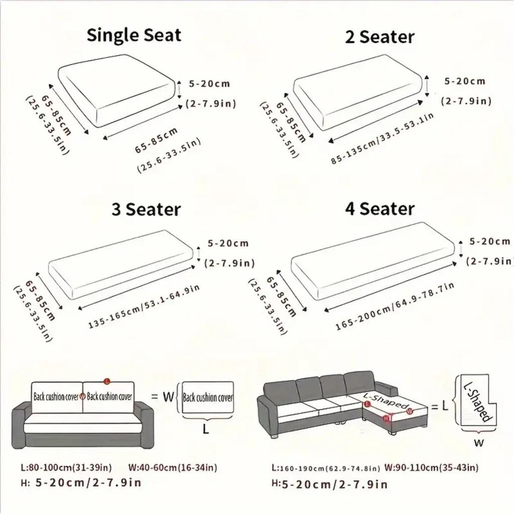 1pc Stretchable Universal Sofa Cushion Cover - Easy to Clean, Durable Slipcover for All Couches for Living Room Four Seasons