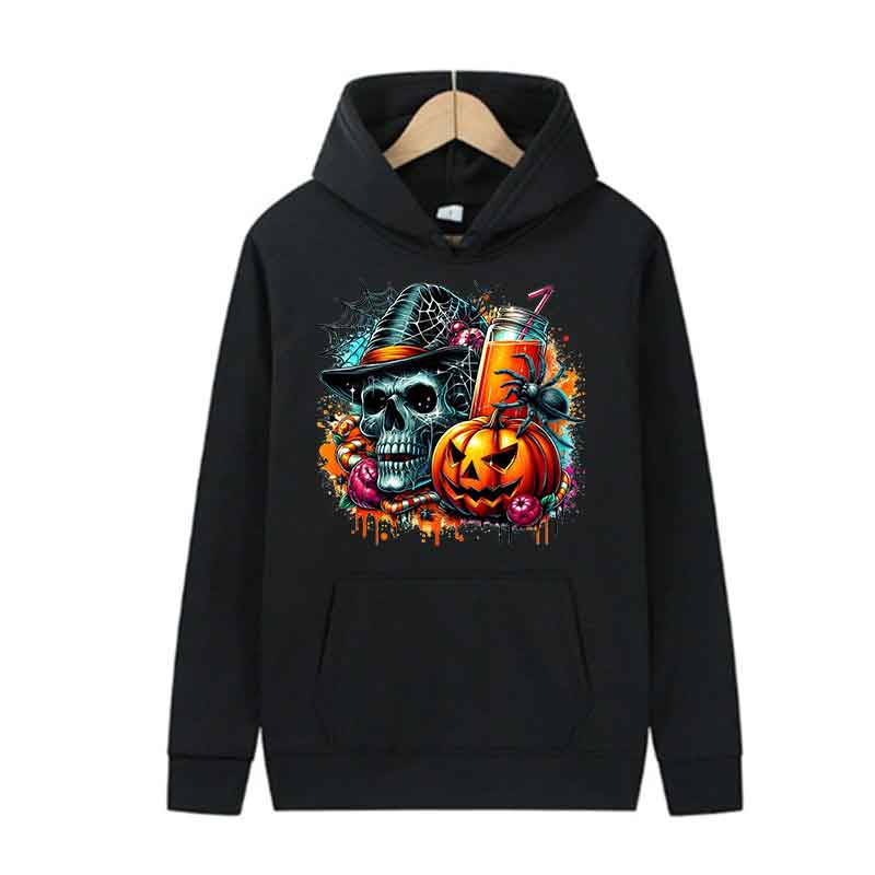 Men Women Spring Autumn Fashion Casual Hooded Sweatshirt Fashion Simple Hoodie Creative Halloween style Printing Top