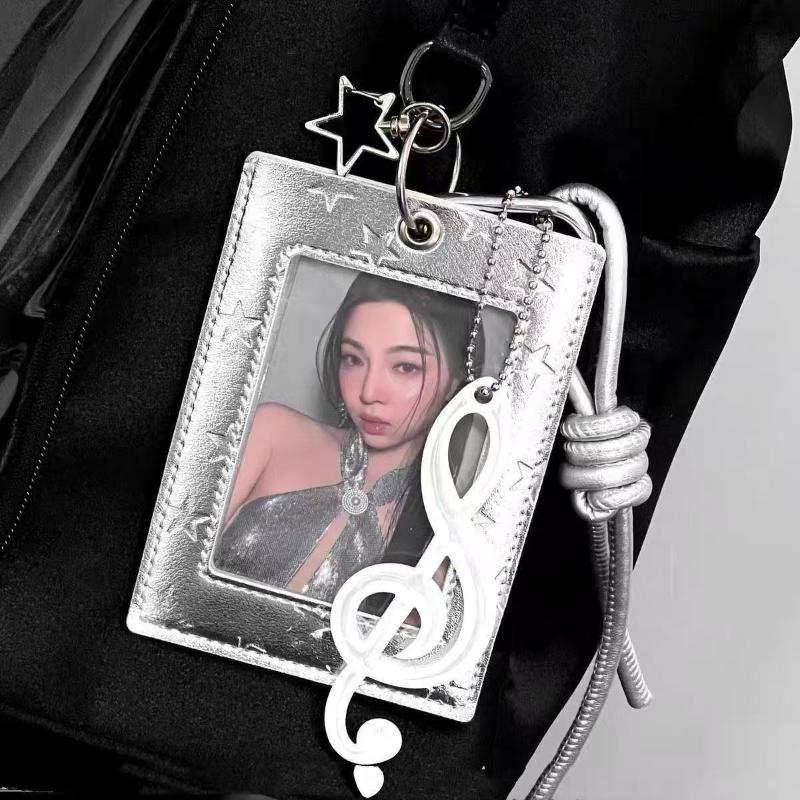 Pu Leather Card Holder Kpop Idol Photocard Holder Keychain Idol Photo Cards Sleeve Photo Display Pendant Cards Cover