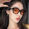 William Chan Style 2022 Korean Square Sunglasses with Paperclip Buckle Decoration