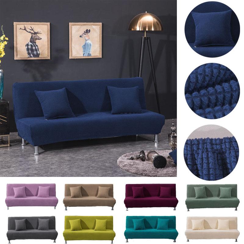 Slipcover Sofa Stretch Bed Cover Full Folding Armless Elastic Slipcover Futon