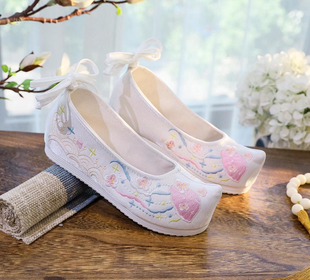 Elegante chinesische Stil Stickerei Schleifenschuhe - Inspiriert von antiken Kostümen, Damen Bühnen- und Film-Schuhwerk