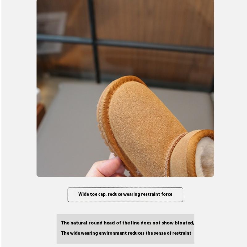 New Winter Boys and Girls Plus Velvet Thick Waterproof Non-slip Comfortable Soft-soled Cotton Boots