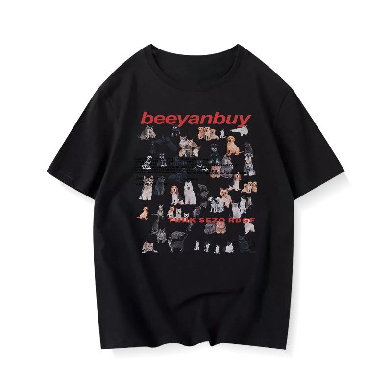 Harajuku Cartoon Cat Puppy Short Sleeve T-Shirt