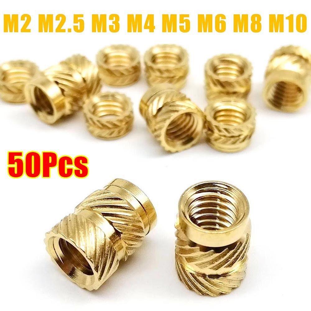 50Pcs Double Twill Embedment Nuts Knurled Thread 3D Printer Accossory New Brass Insert Nut