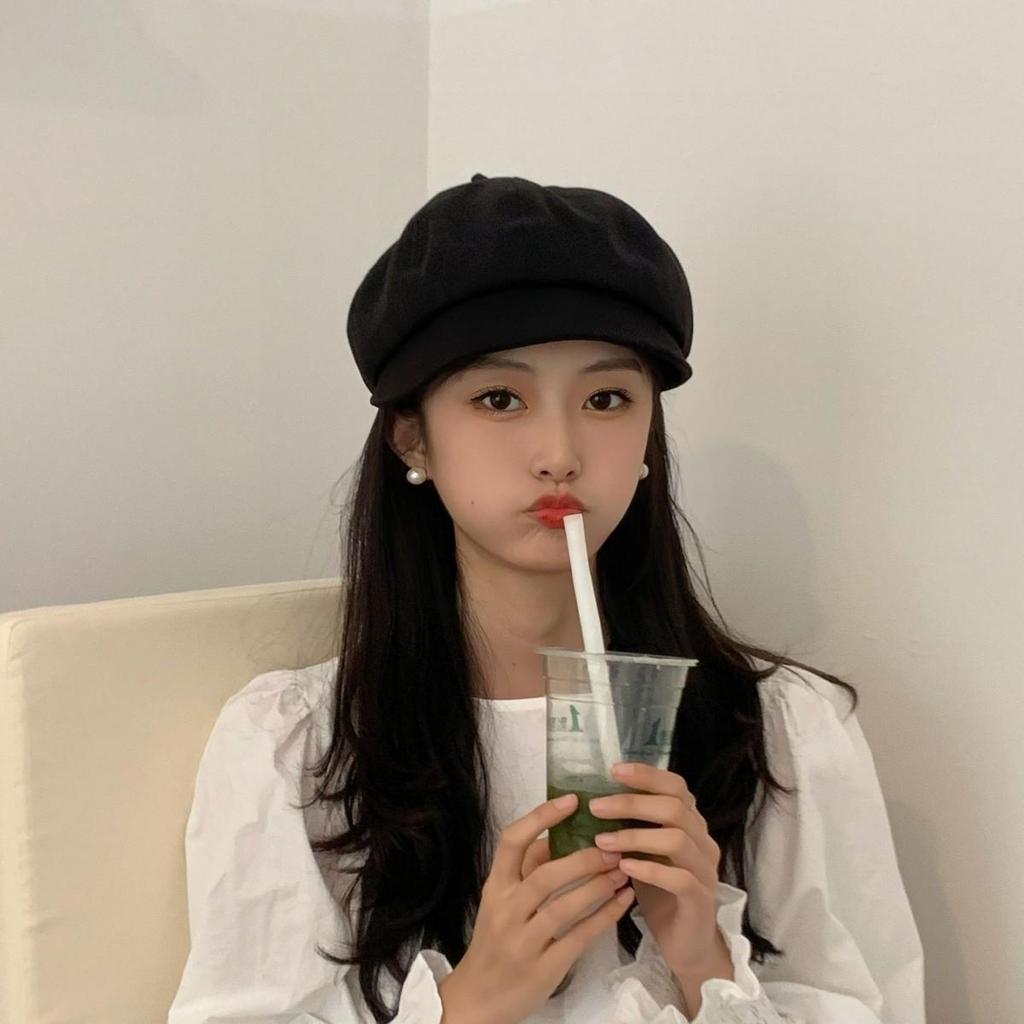 Women's Two-Way Beret: Stylish, Warm Autumn/Winter Octagonal Hat with Brim for a Slimmer Face.