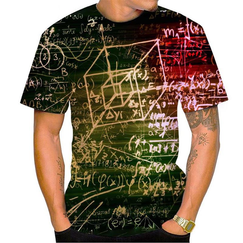 Funny Mathematical Formula Graphic T Shirts Fashion Summer Short Sleeve 3D Printed Kids T-shirts Casual Oversized Pullovers Tees