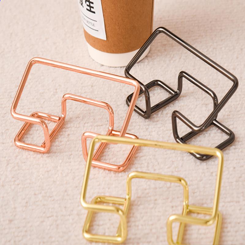 Minimalist Hollowed out Business Card Box Creative Iron Lined Business Card Holder Desktop Business Card Display Rack