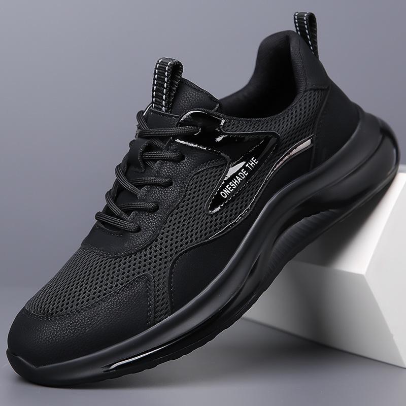 

Mesh leather shoes men s summer new men s hollowed-out breathable sports shoes non-slip sports shoes trendy jogging shoes 44