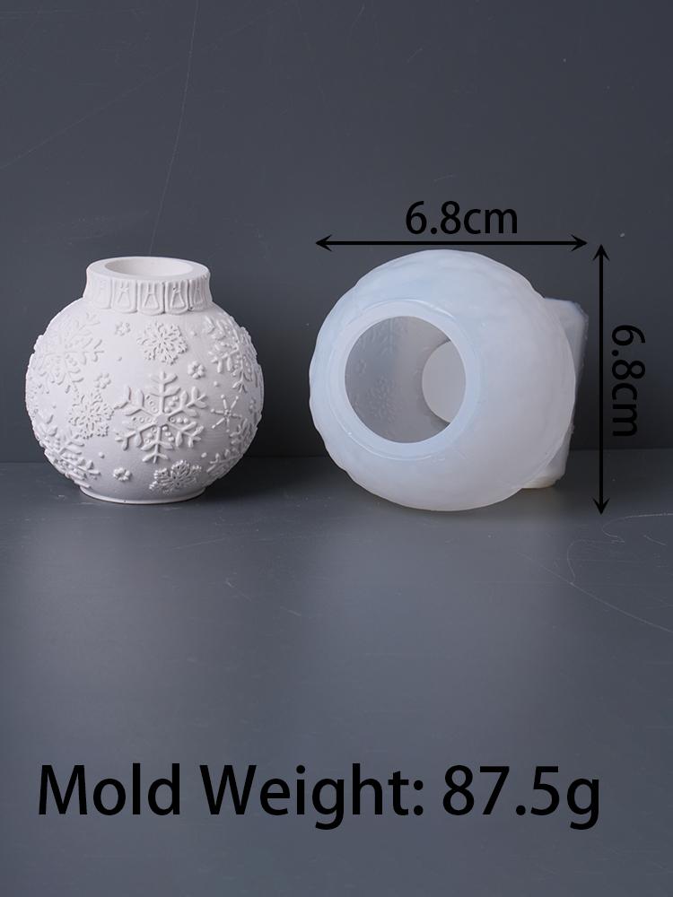 Relief Weihnachtskugel Kerzenhalter Silikonform DIY Handgemachter Kerzenständer Beton Gipsform Harz Handwerk Herstellung Weihnachtsdeko