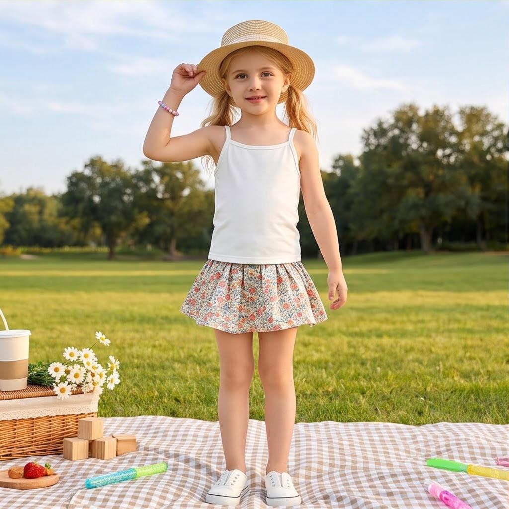 Girls' Color Tank Top – Soft Lightweight Sleeveless Camisole for Summer and Winter Layering, Korean