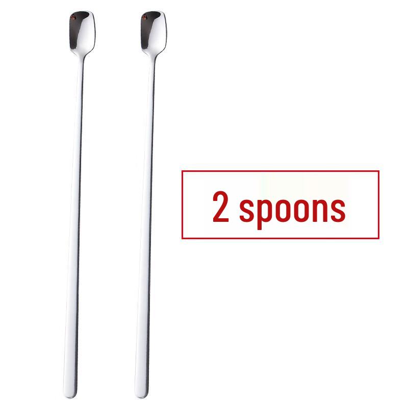 Набор из 2 длинных ложек для перемешивания из нержавеющей стали 304
