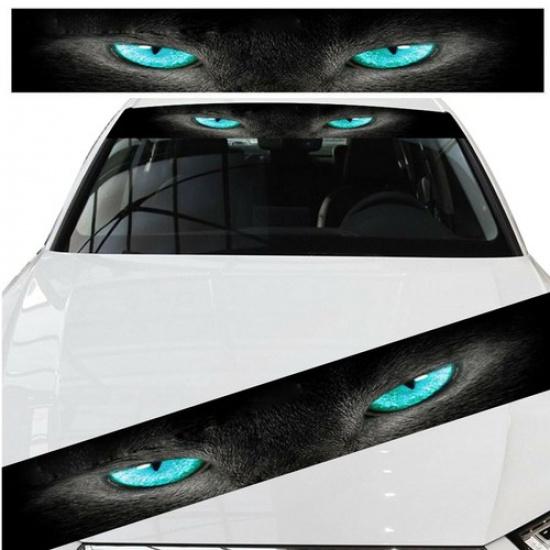 Blue Eye Graphic Decal Banner Sticker DIY Decoration For Car Front Windshield