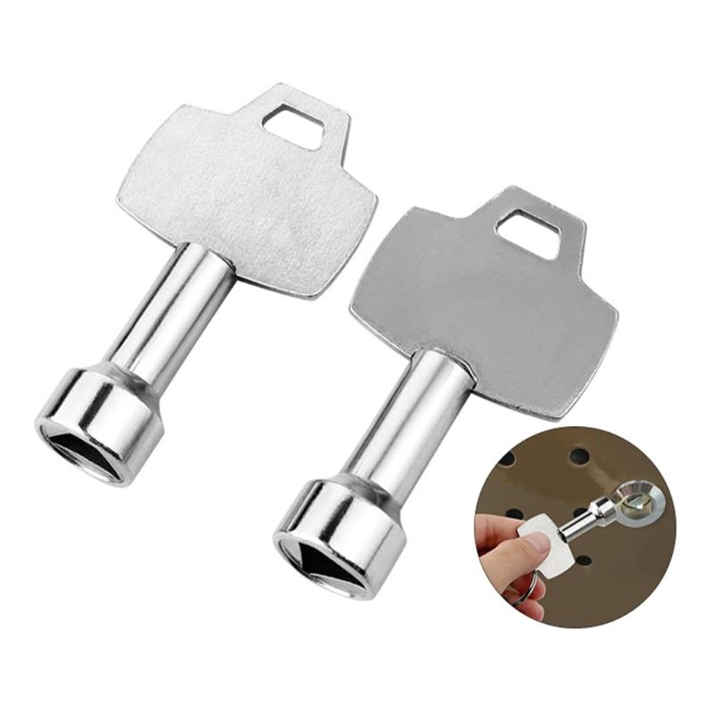 Multifunctional Utility Key Plumbers Tool Key, Triangles Cabinet Spanner Key Socket Key for Metro Train Elevator Door