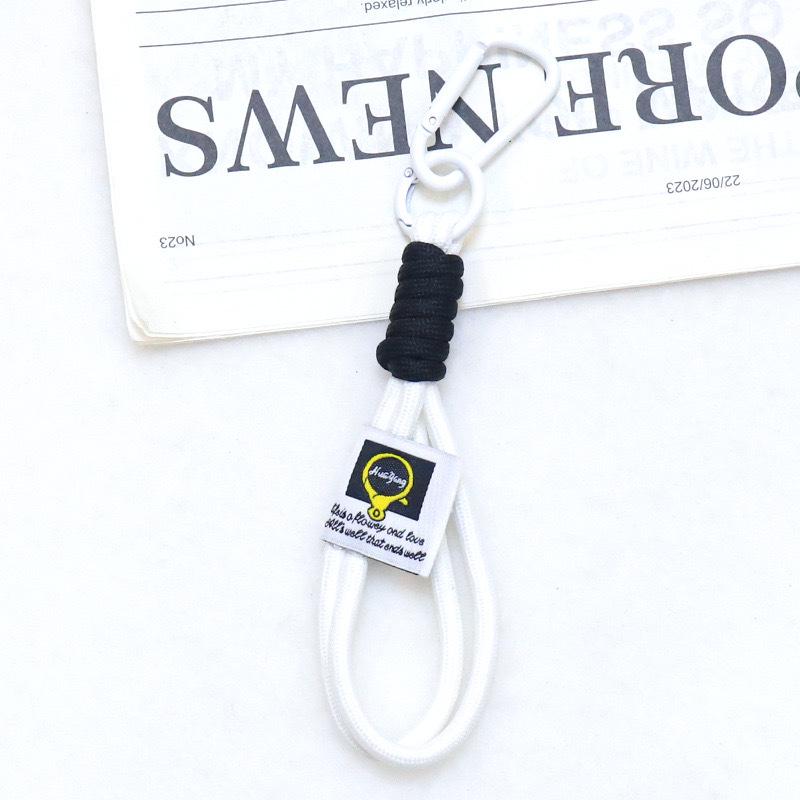 Double-Layer Woven Keychain Bag with Carabiner Pendant for DIY Hanging