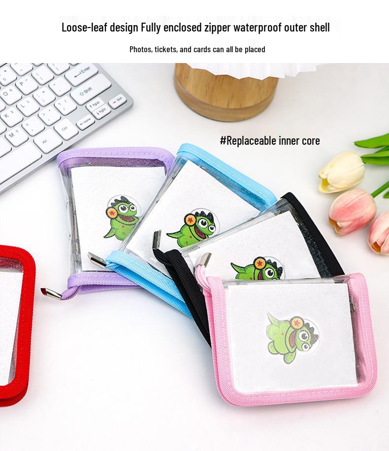 A8 K-pop Photocard Binder with Zipper Edge Insert Pocket and Detachable Loose-Leaf Book