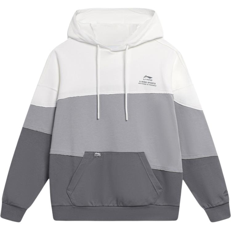 

Li-Ning Breathable Loose Casual Pullover Hoodie Men hoodies Off-White AWDTC65-1 L