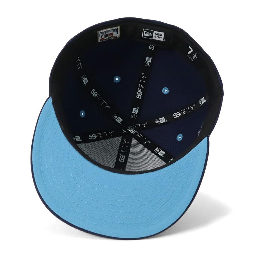 New Era 59FIFTY Cap MLB Los Angeles LAA Light Navy Side Under ONSPOTZ and Side Flat Popular Size Stickers Large and Small Sizes Everyday Sports