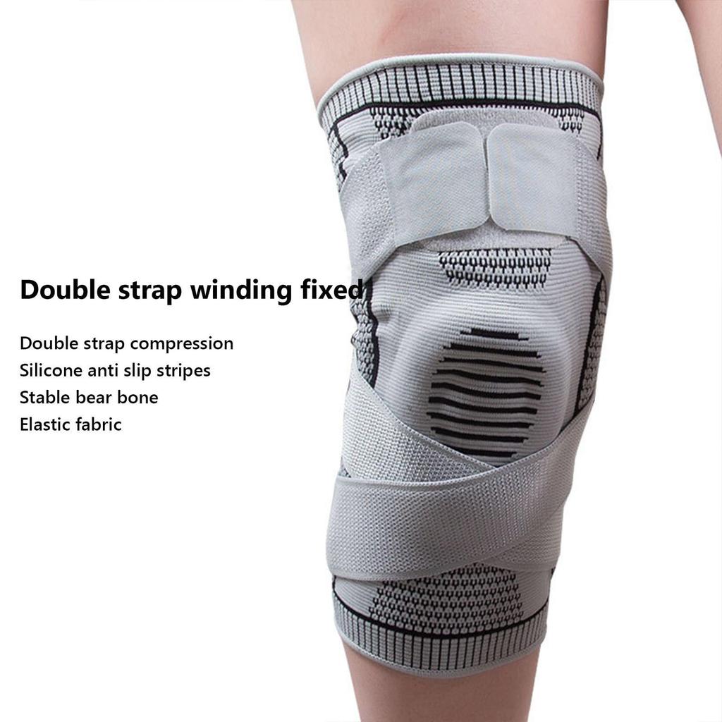 Compression Knee Brace Support Sleeve for Men and Women Adjustable Fit with Elastic Straps Breathable Fabric for Sports and Joint Pain Relief