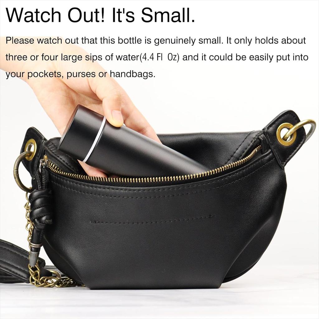 Small Water Bottle Stainless Steel Mini Slim Flask Vacuum Insulated Reusable Leak Proof Hydroflask Thermos 130ml