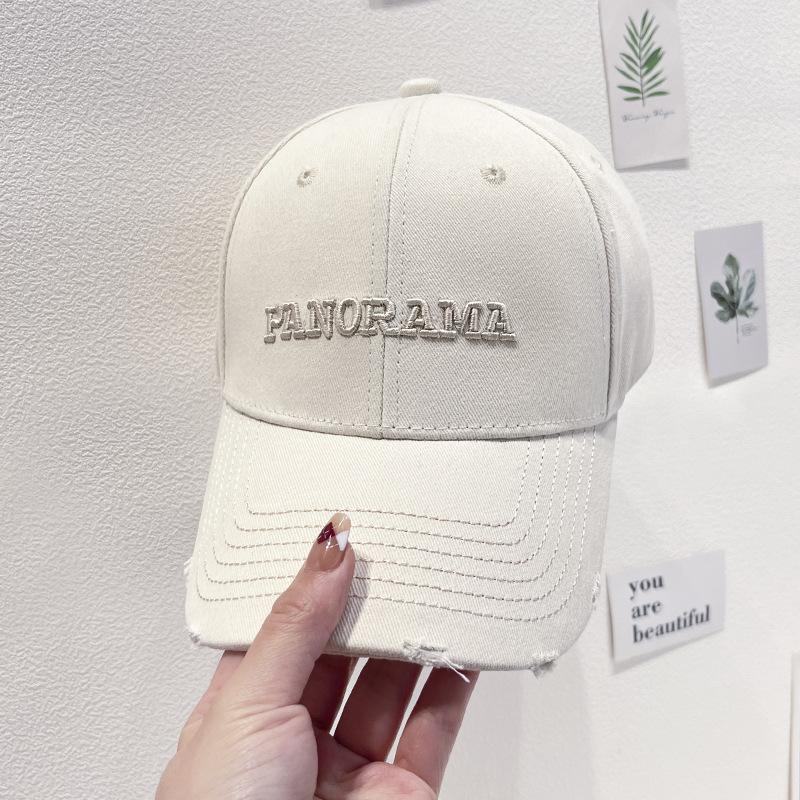 Schicke Baseballkappe mit besticktem Buchstaben für Damen – verstellbare, leichte und sonnenschützende Papa-Mütze, koreanischer Stil, Entenschnabelmütze, vielseitig einsetzbar