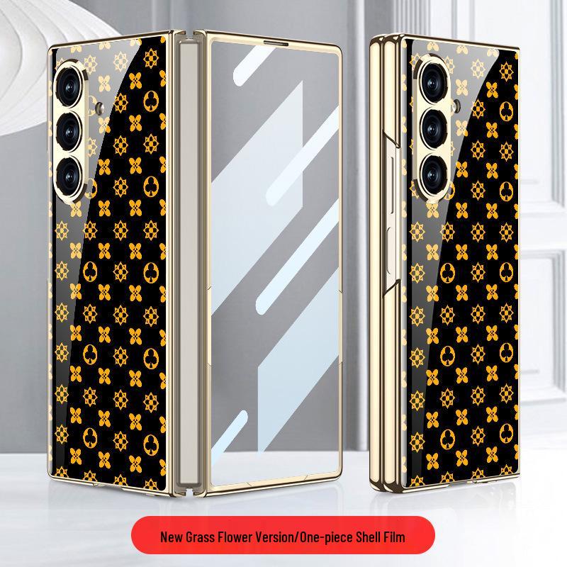 Heart of the World: Electroplated Samsung Z Fold7 Glass Case - Trendy, Simple Style Protective Cover