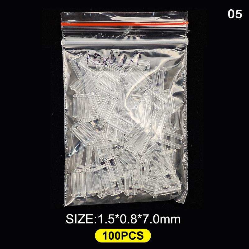 100 Stück Randlose Brillen Doppelgummi-Stopfen Verschluss Schnalle 7mm/2.2mm Länge Korrektionsbrillenzubehör Ausrüstung