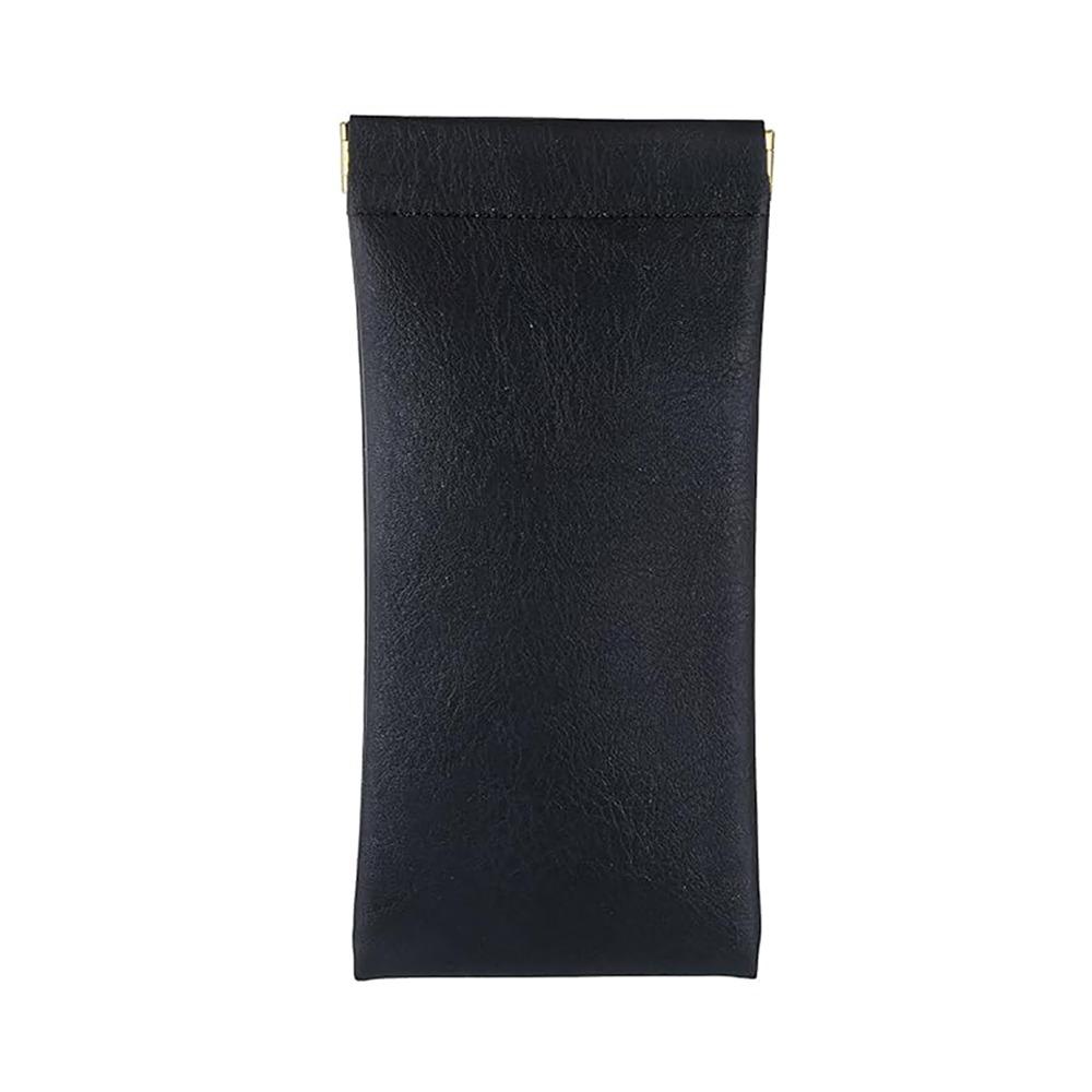 

New Cortex Texture Glasses Storage Bag Shrapnel Mouth 18×9cm Glasses Bag Automatic Closed Glasses Pouch чорний
