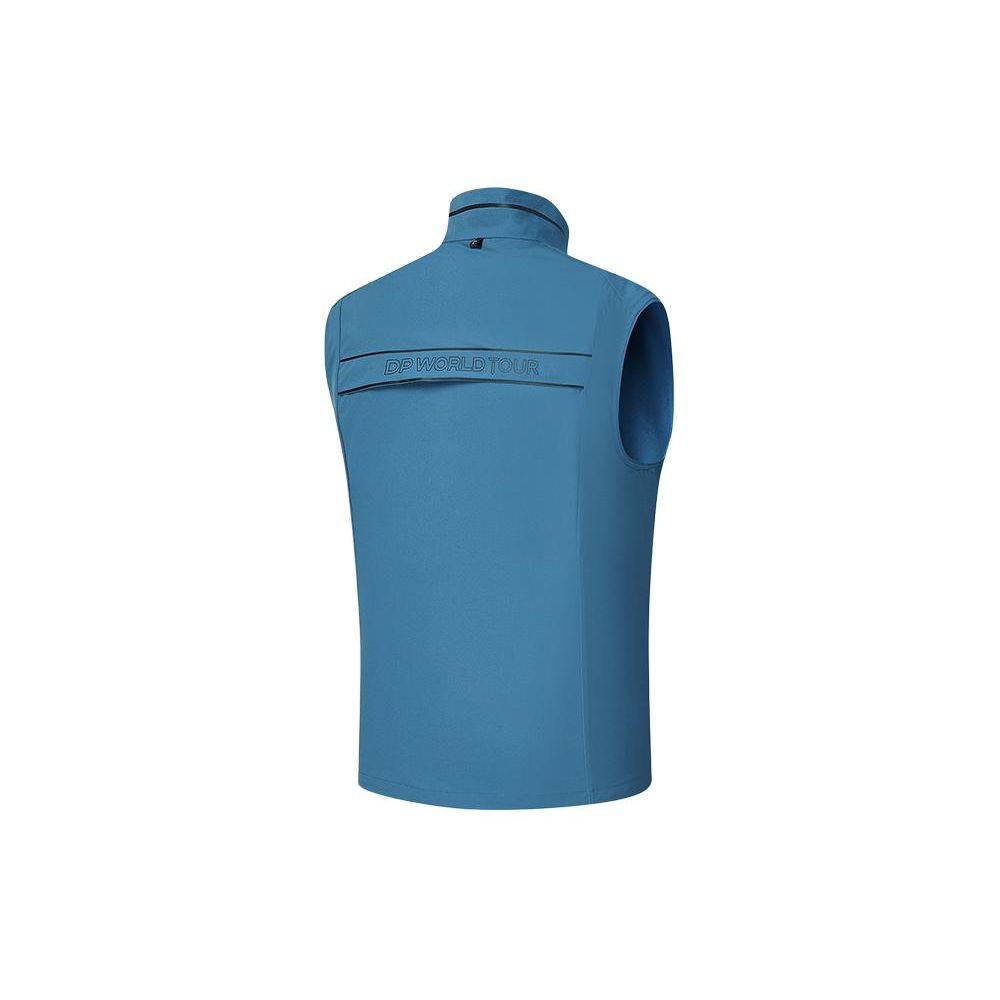 FILA Golf Series Logo Print Stand Collar Golf Elite Woven Vest Men vest Loco-Blue A11M415704F-DG