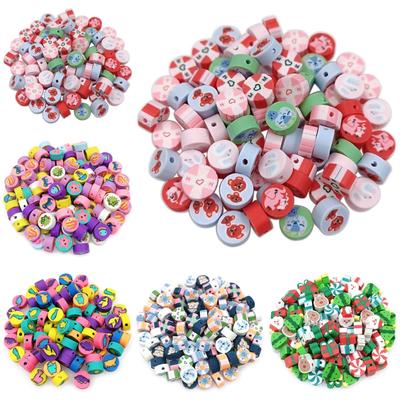 20pcs Accessoires de Bijouterie Fait Main Fleur Créative Petit Animal Modélisation Dessin Animé Argile Polymère Perles Libres Matériel DIY Accessoires Fait Main
