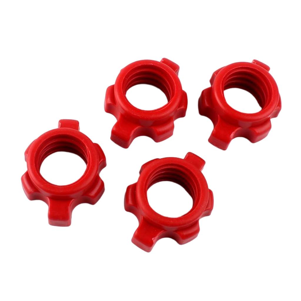 4Pcs Nonslip Dumbbell Hexagonal Nut Plastic Spinlock Collars Dumbbell Rod Nut Training Sports Accessories Enduring