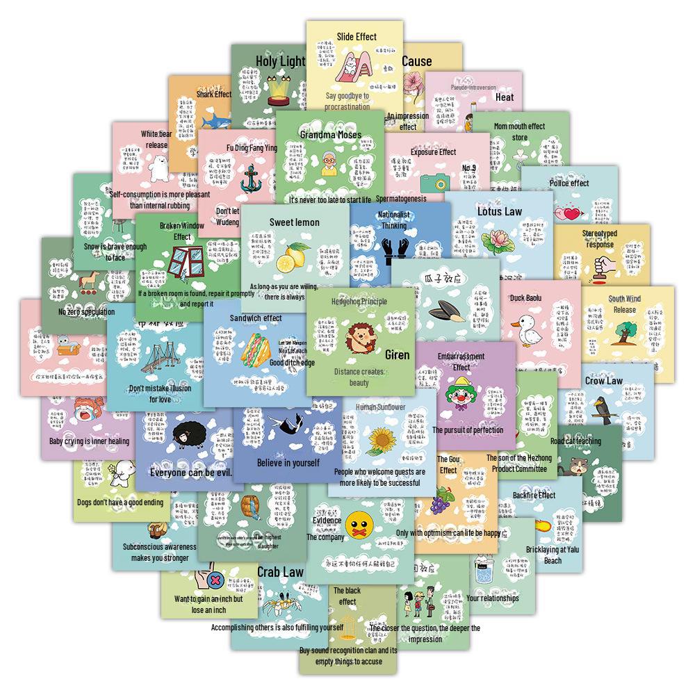 60-Piece Cute Animal Graffiti Sticker Set for Phone Cases, Water Bottles, and Laptops