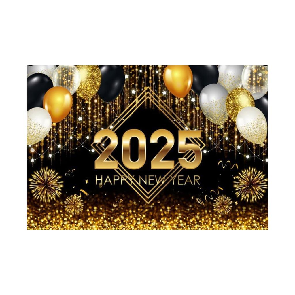 2025 Neujahrs-Hintergrundtuch, Feuerwerksatmosphäre, Hintergrund, Foto-Requisiten, Party-Event, Foto-Dekoration, Hintergrund, Hängetuch