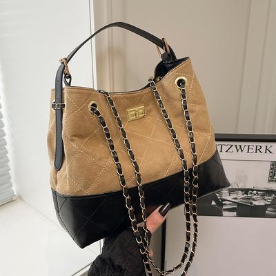 Nischendesign High-End Damenhandtasche, modische Hand-Eimer-Tasche mit großem Fassungsvermögen, Retro-Achseltasche