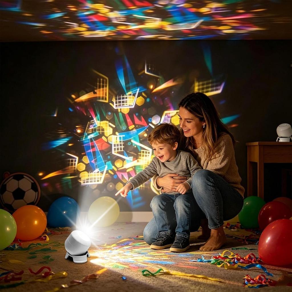360° Rotating Starry Ocean Projection Night Light Dynamic Projector Decorative Lamp Ocean-Themed Projection Light Festival Gift