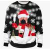 Christmas Pattern Cute Cat Dog Surroundings Autumn Winter Long Sleeved Fashionable Casual Loose Women's Pullover