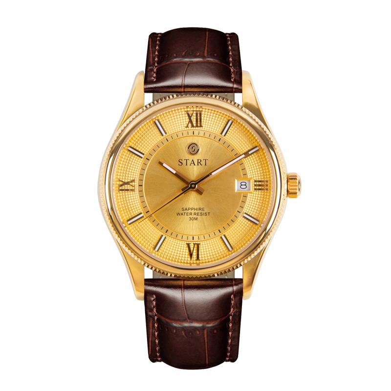 START-Fashionable Men's Watch Swiss Imported Movement Quartz Men's Watch Luminous Roman Dial Date Function